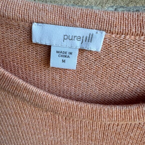 J. Jill Cotton/Cashmere Front Zipper Pocket Sweater Women's Size M - Picture 3 of 8